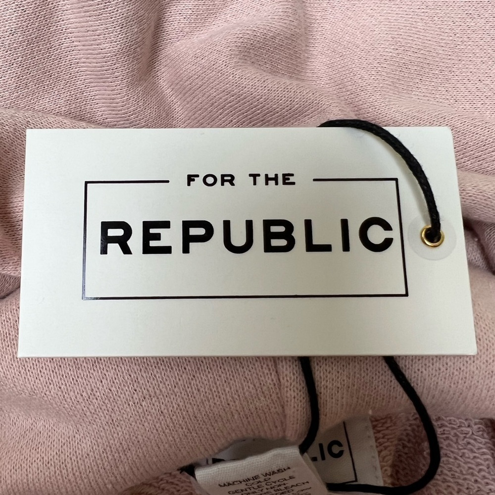 FOR THE REPUBLIC Light Blush Pink Pullover Hoodie Sweatshirt - Size XS, NWT - Picture 10 of 10